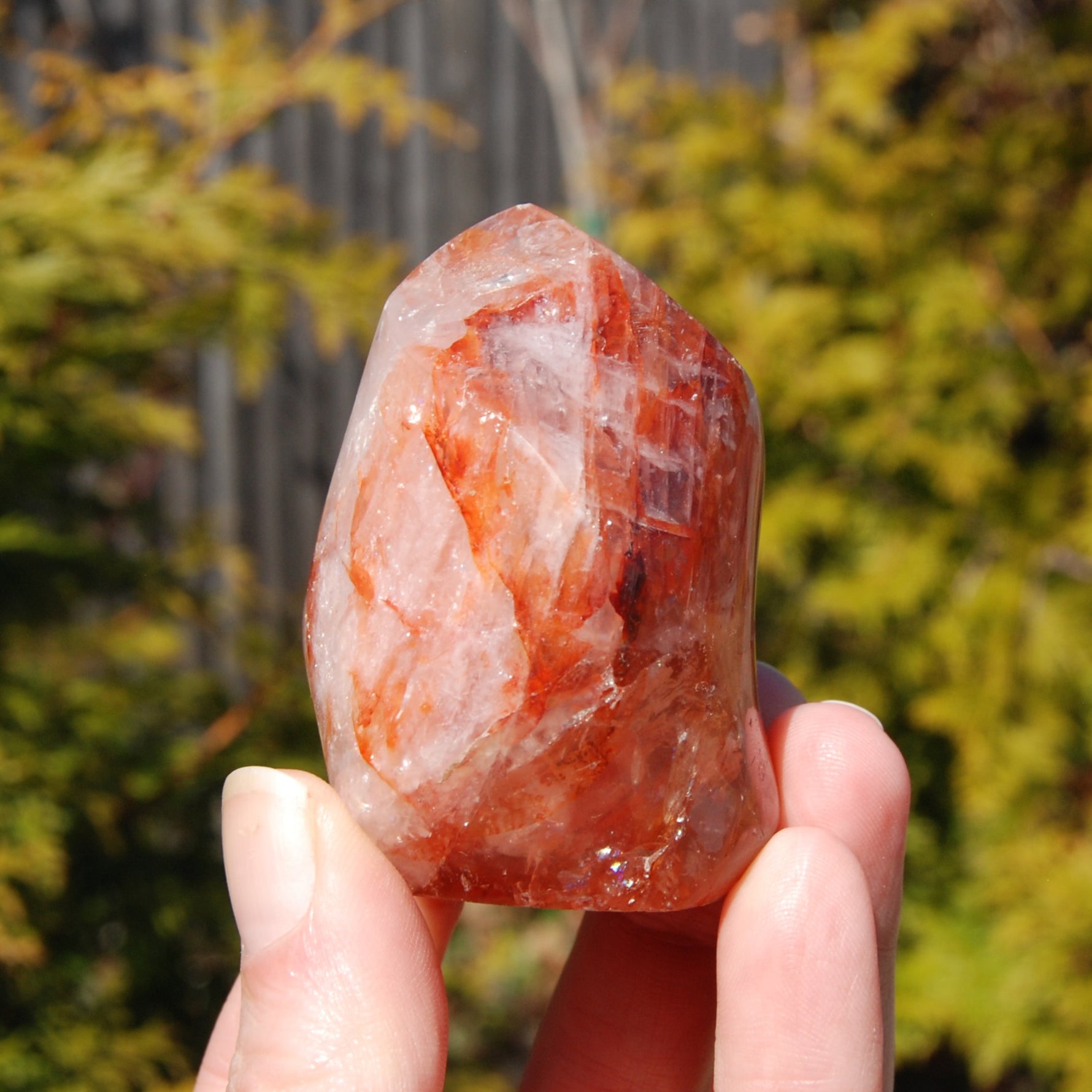 Fire Quartz Red Hematoid Crystal Flame Tower