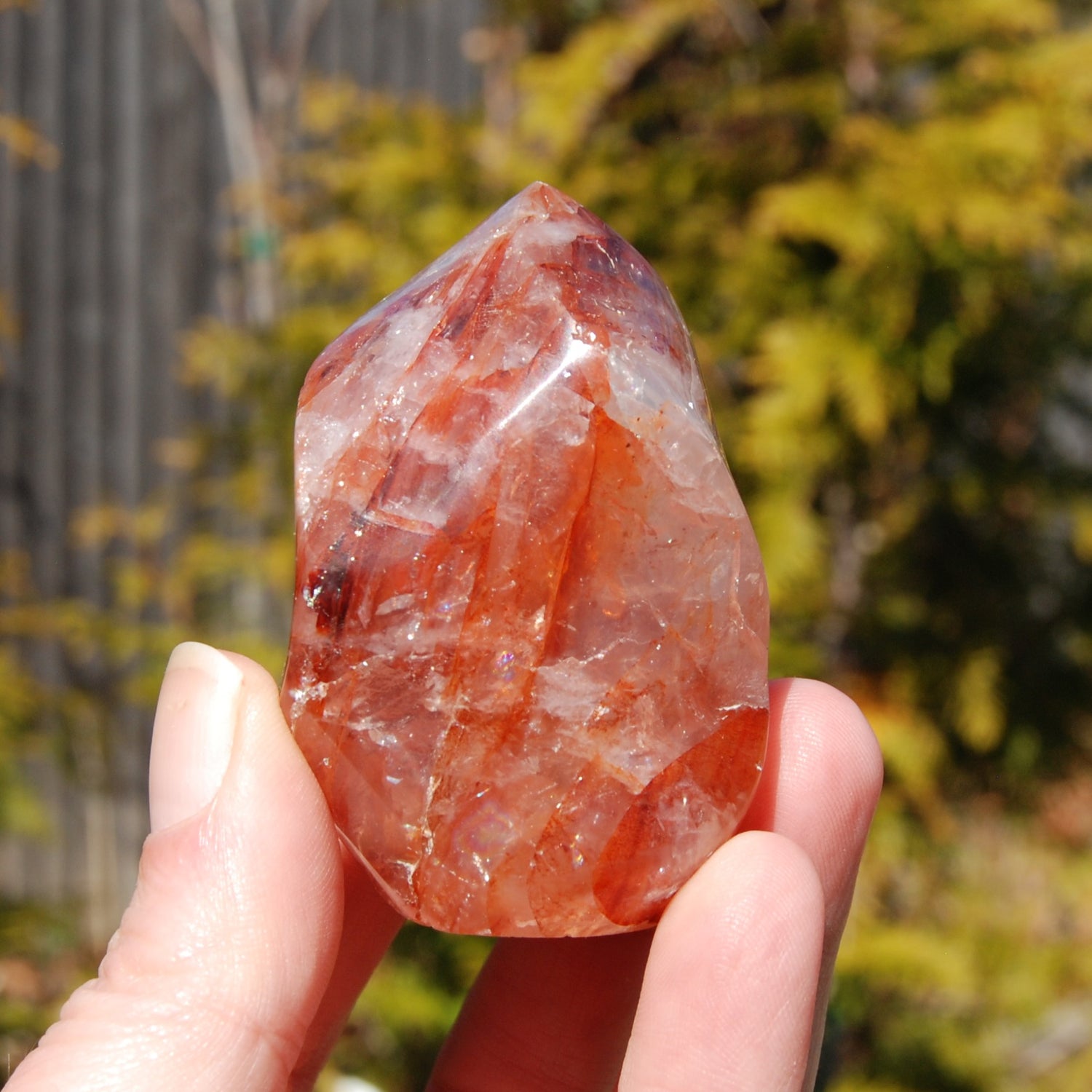 Fire Quartz Red Hematoid Crystal Flame Tower