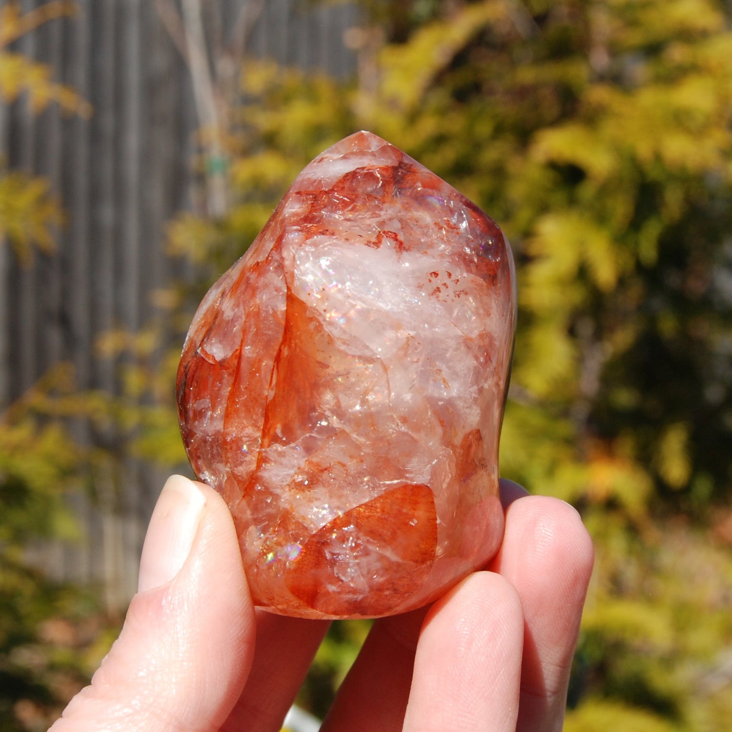 Fire Quartz Red Hematoid Crystal Flame Tower