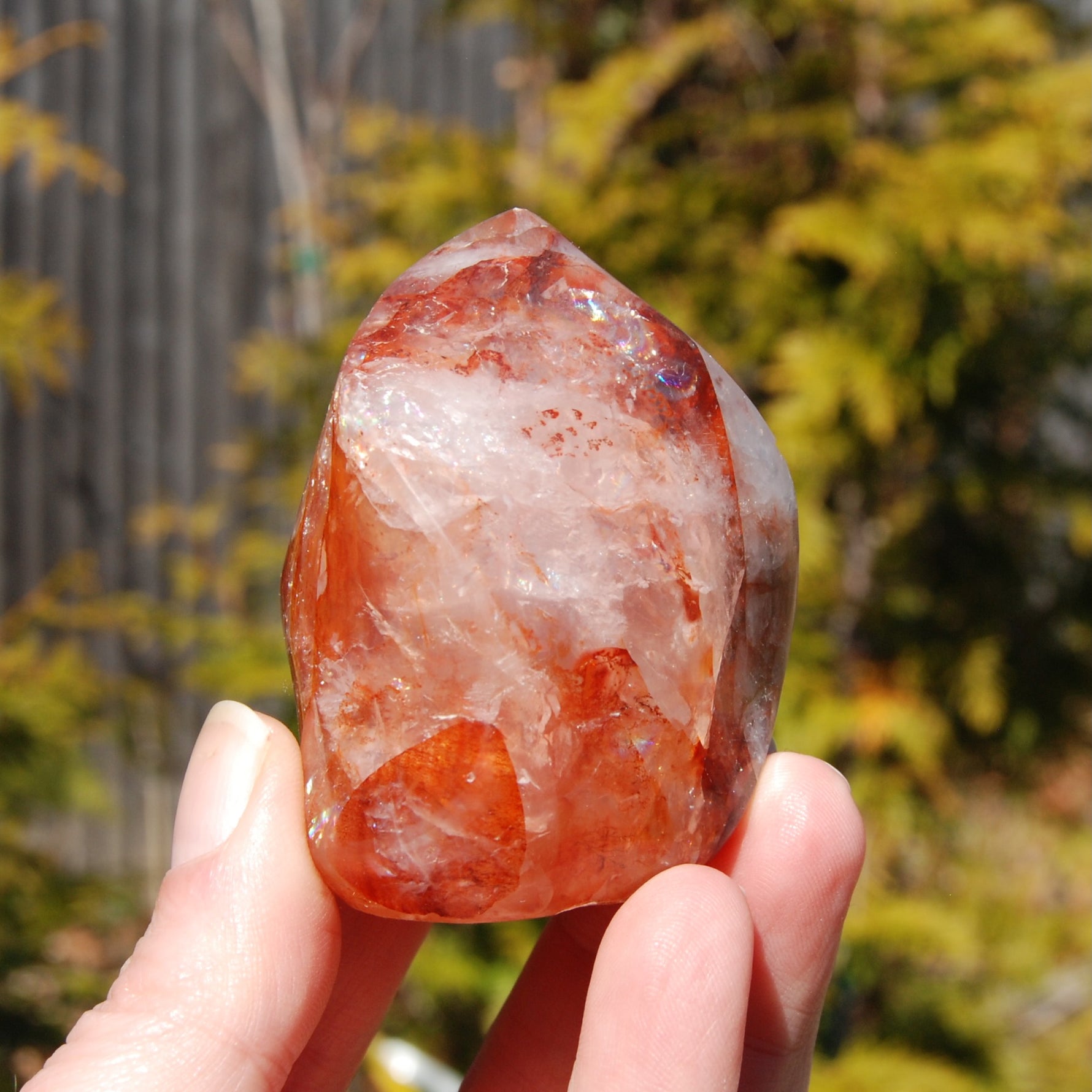 Fire Quartz Red Hematoid Crystal Flame Tower