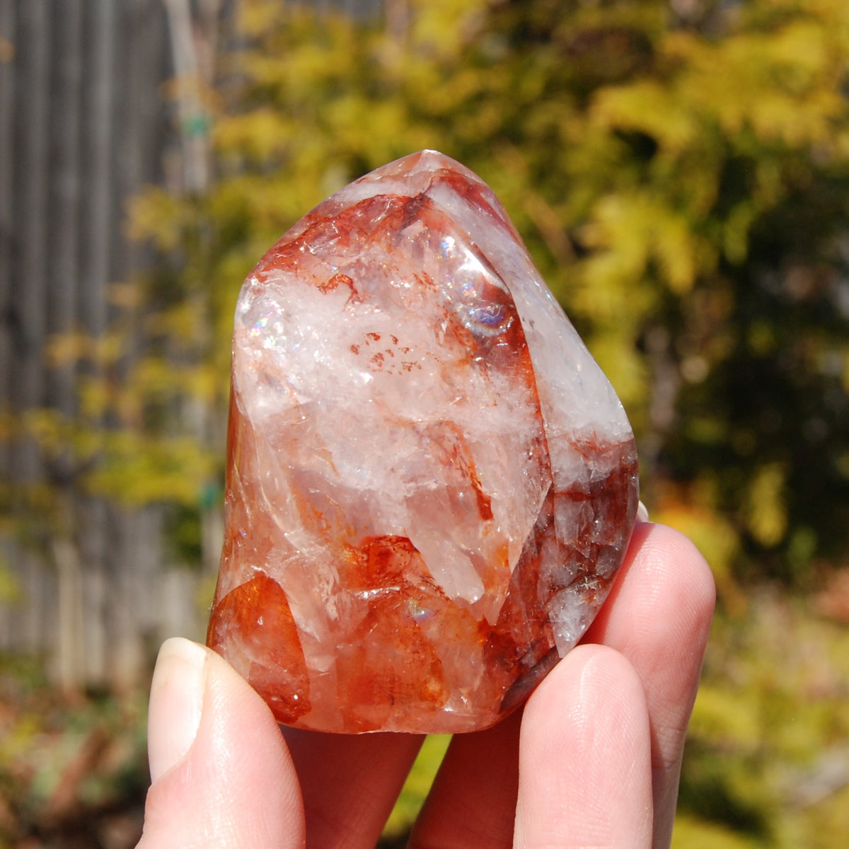 Fire Quartz Red Hematoid Crystal Flame Tower