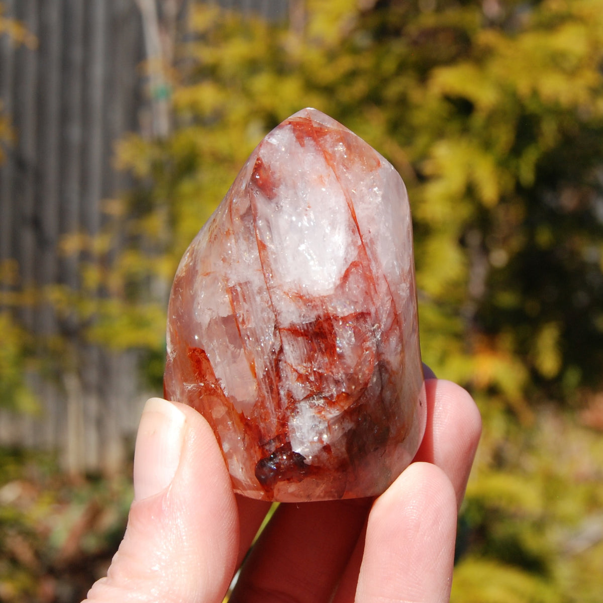 Fire Quartz Red Hematoid Crystal Flame Tower