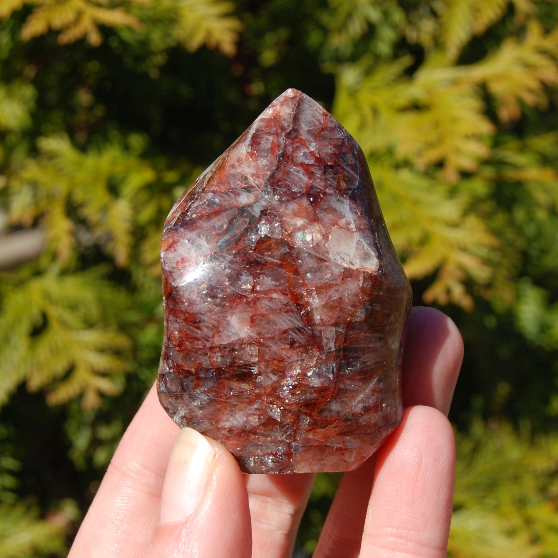Fire Quartz Red Hematoid Crystal Flame Tower