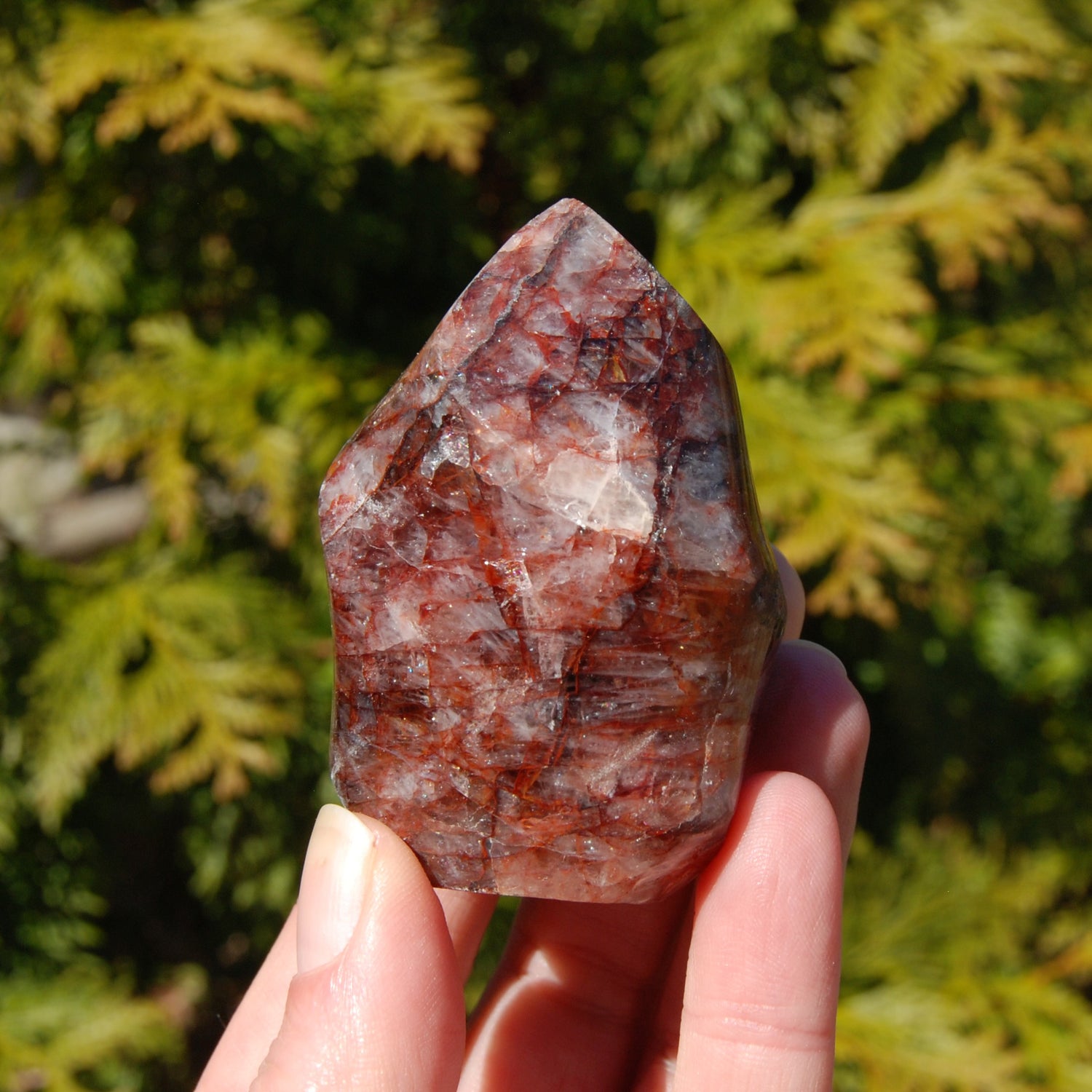 Fire Quartz Red Hematoid Crystal Flame Tower