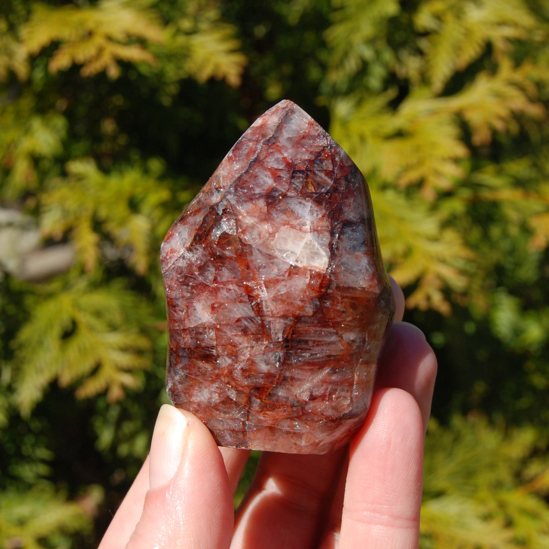 Fire Quartz Red Hematoid Crystal Flame Tower
