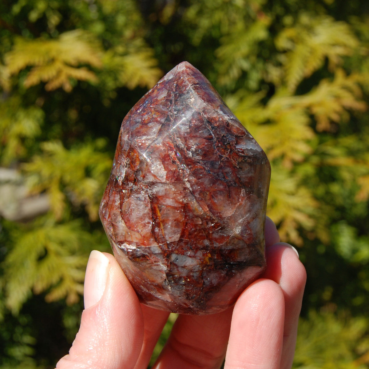 Fire Quartz Red Hematoid Crystal Flame Tower