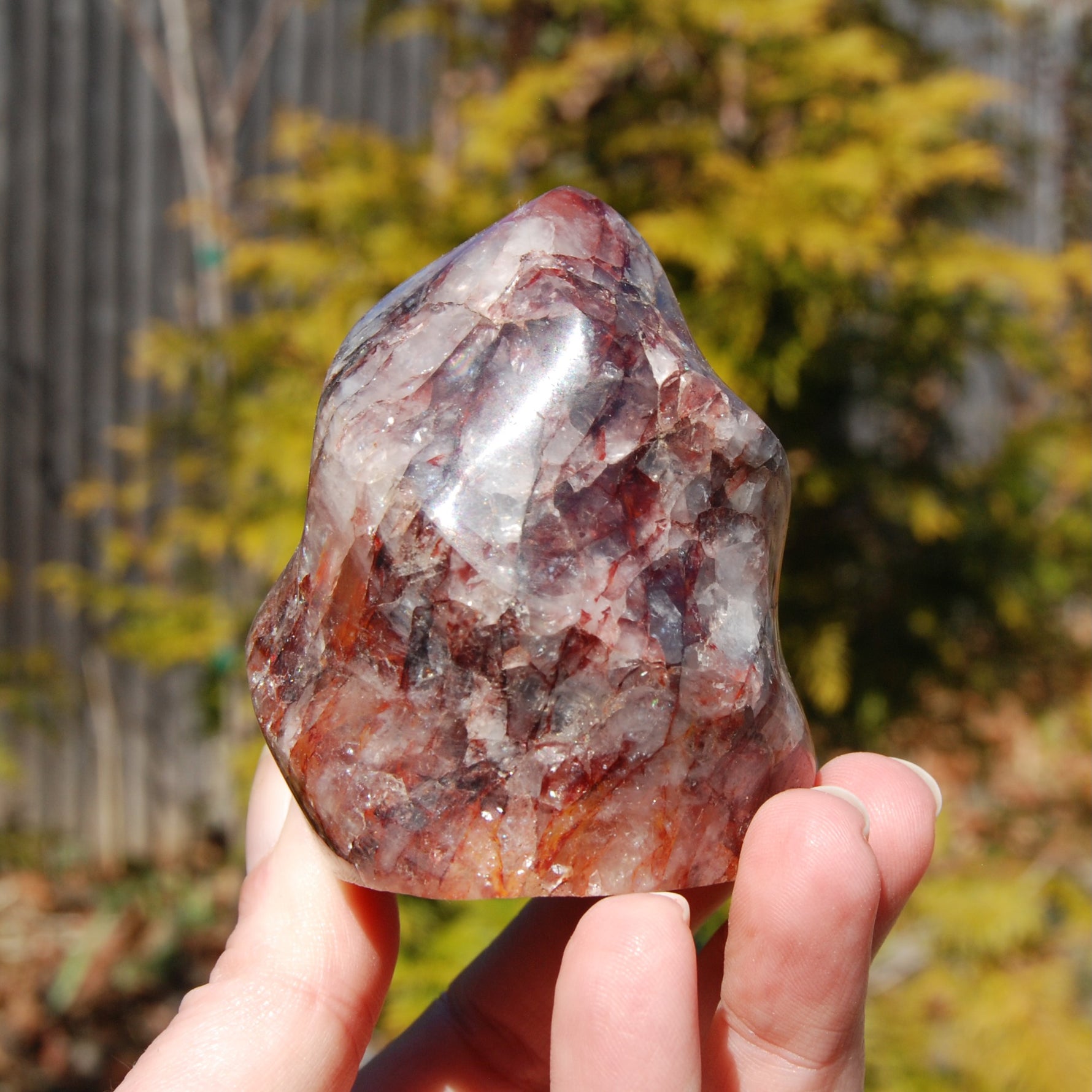 Fire Quartz Red Hematoid Crystal Flame Tower