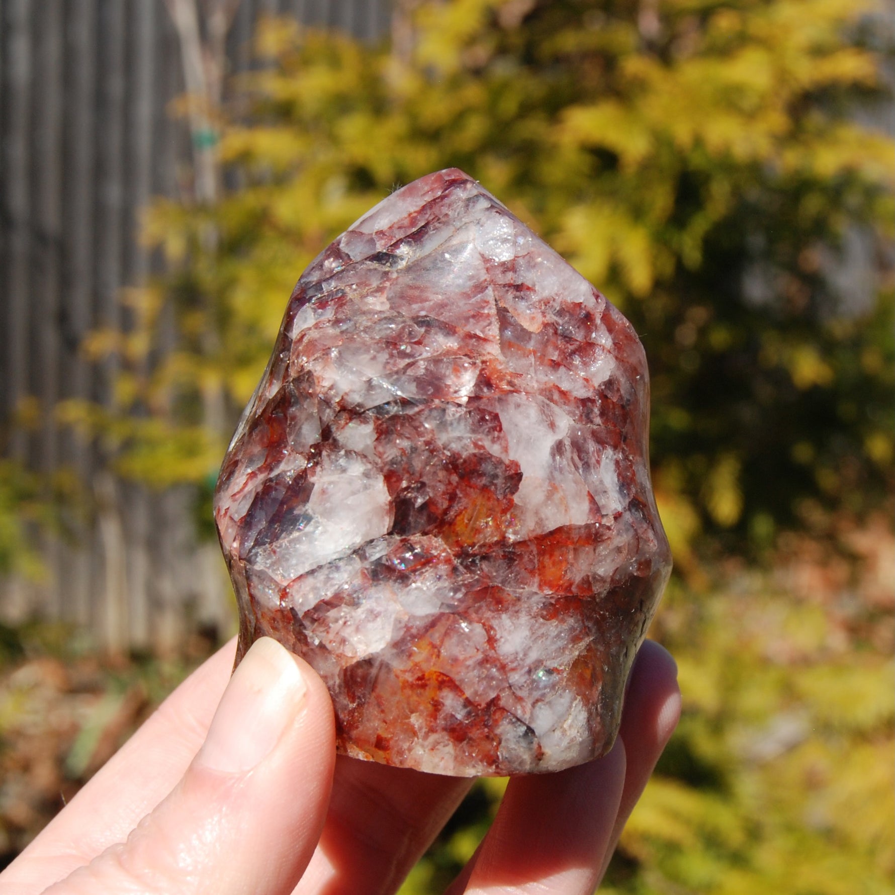 Fire Quartz Red Hematoid Crystal Flame Tower