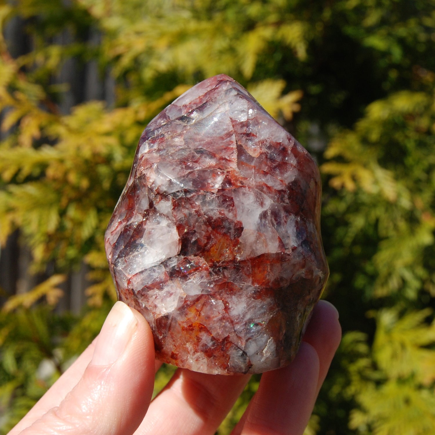 Fire Quartz Red Hematoid Crystal Flame Tower