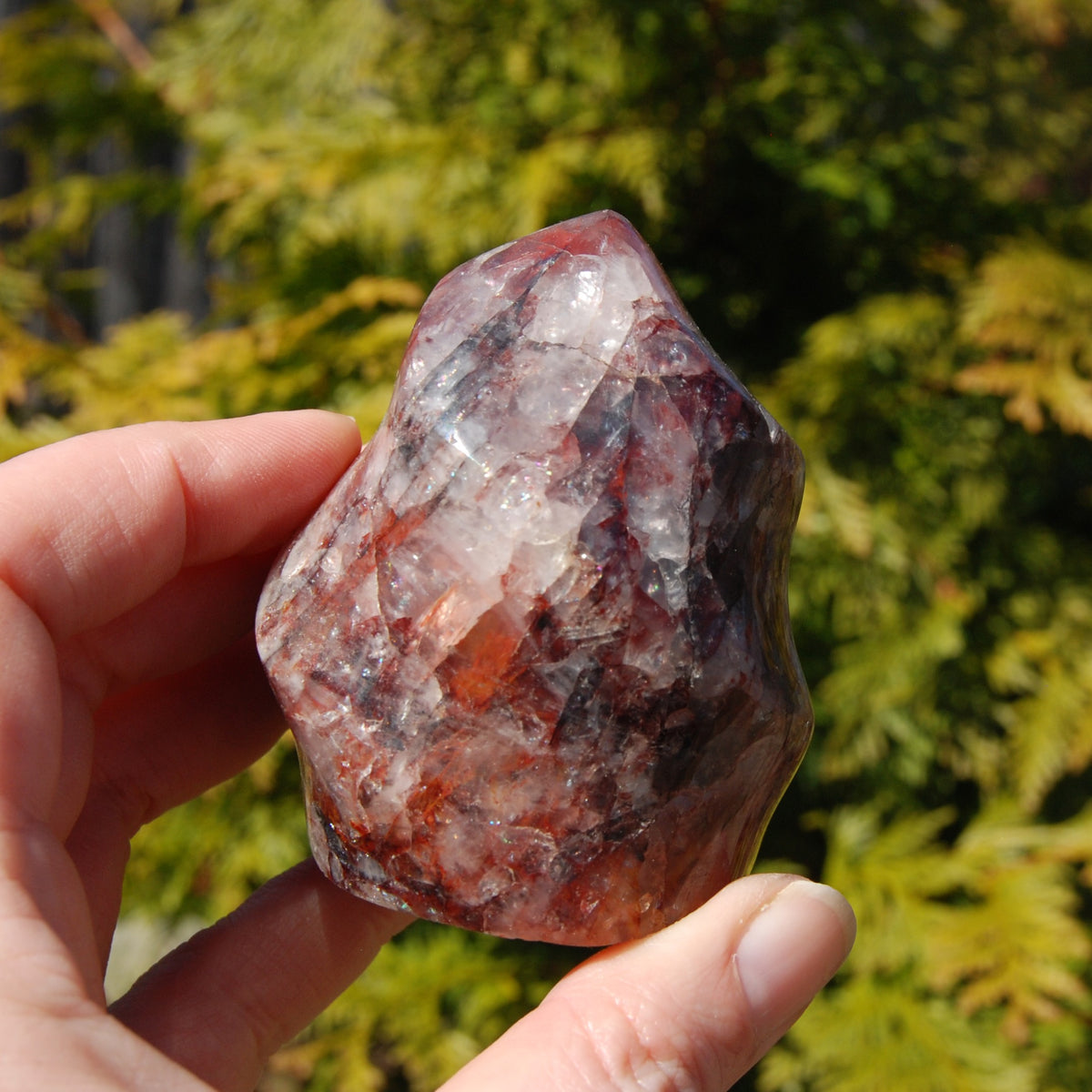 Fire Quartz Red Hematoid Crystal Flame Tower