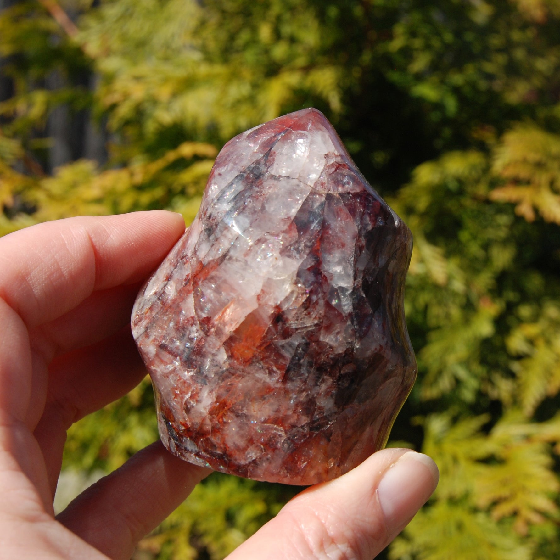 Fire Quartz Red Hematoid Crystal Flame Tower