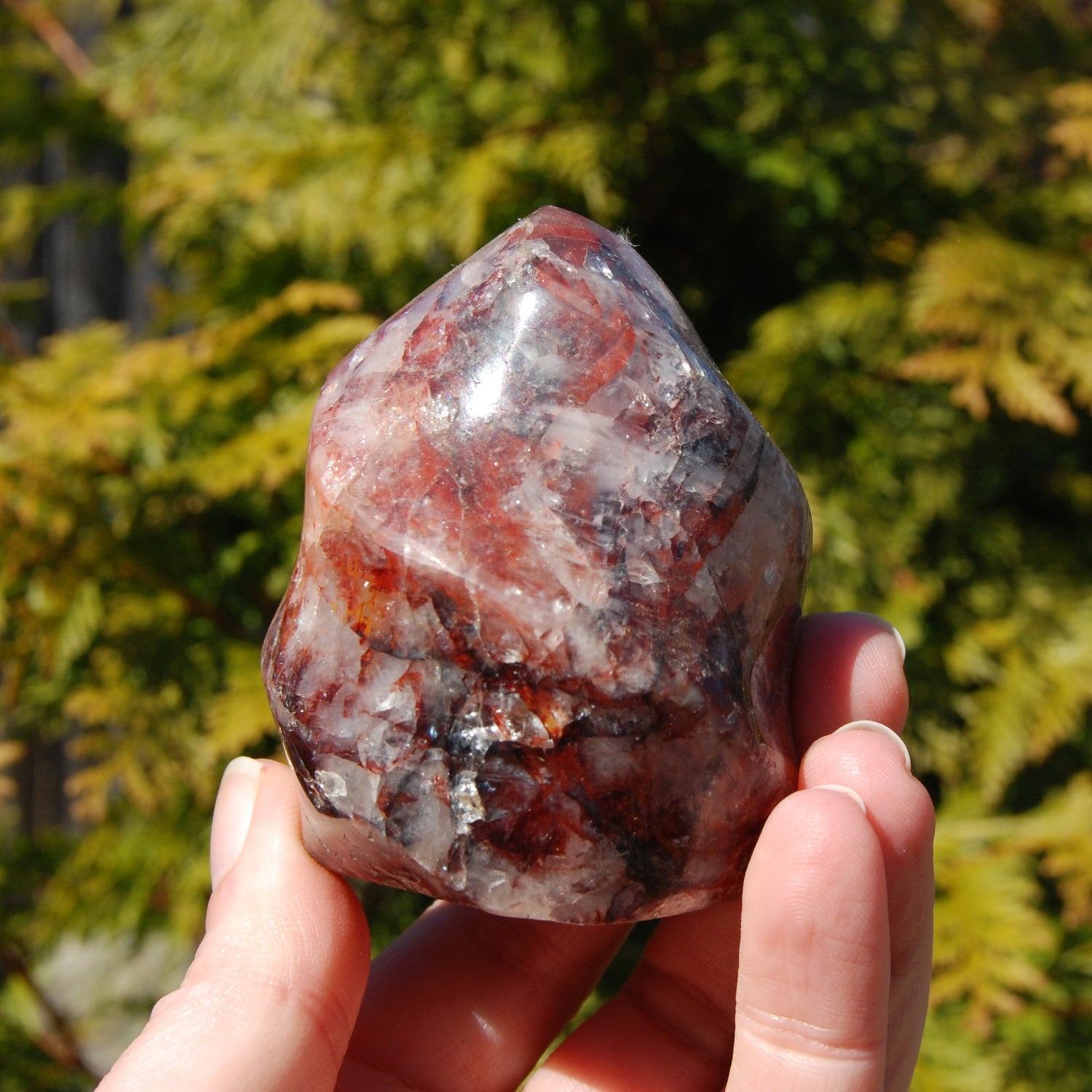 Fire Quartz Red Hematoid Crystal Flame Tower