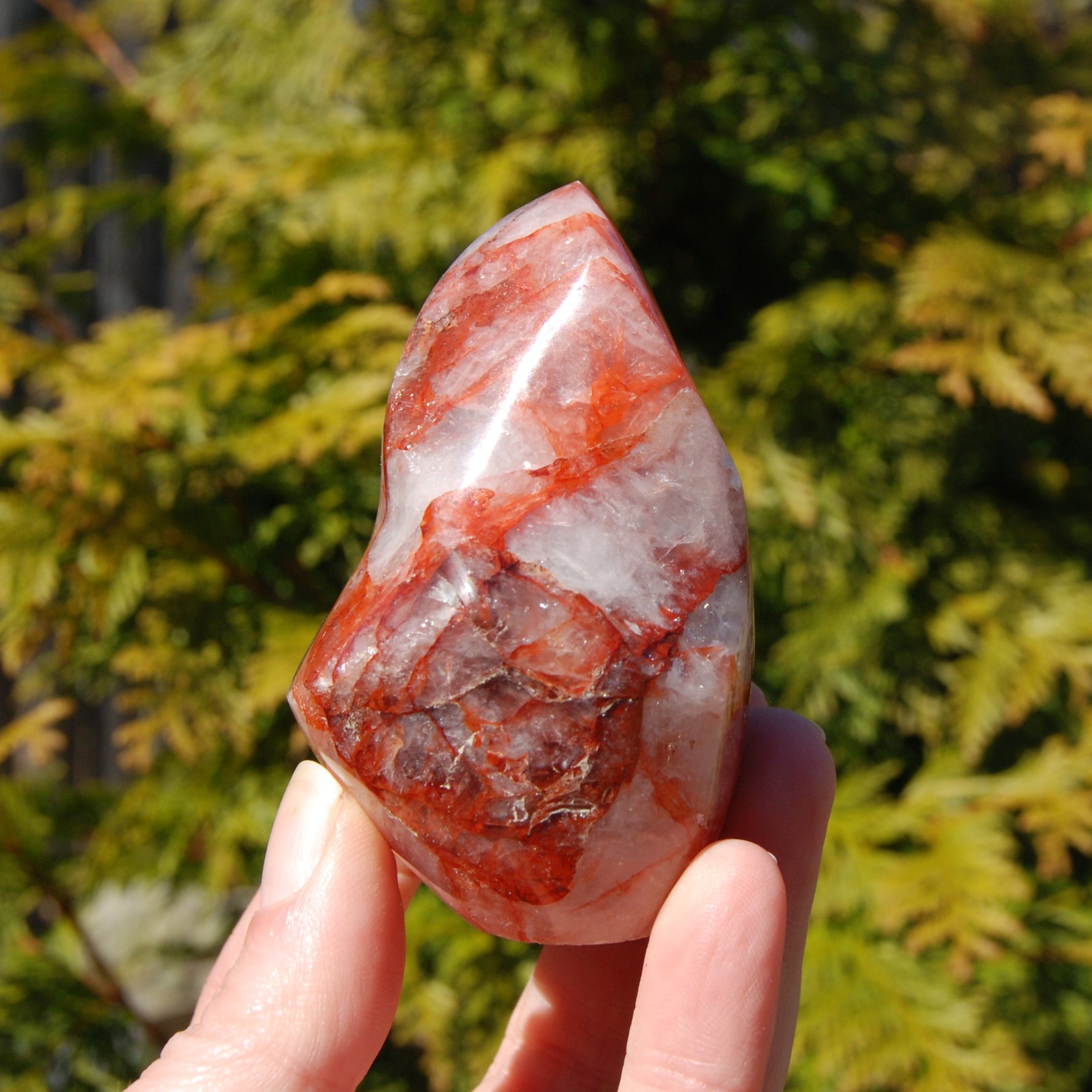 Fire Quartz Red Hematoid Crystal Flame Tower