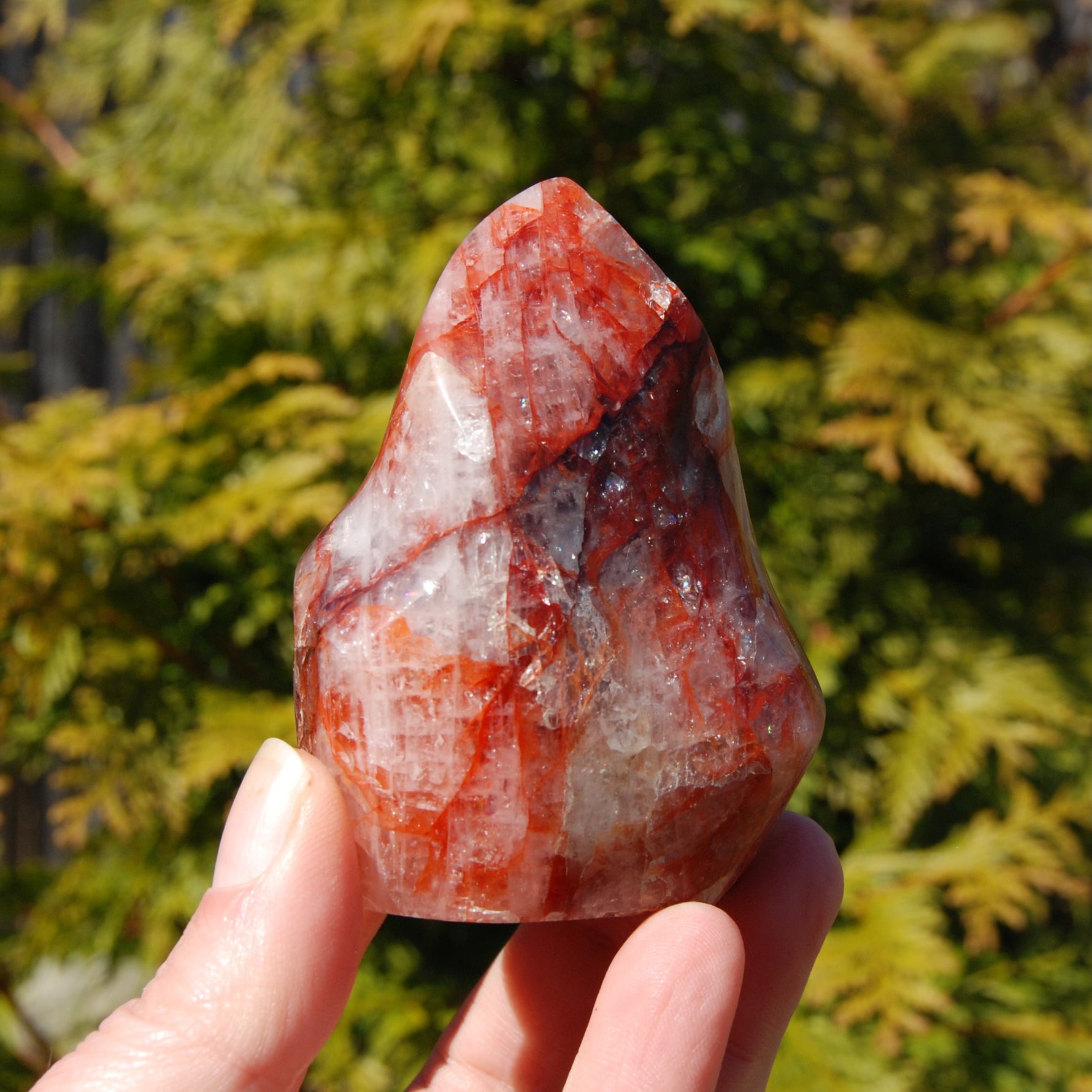 Fire Quartz Red Hematoid Crystal Flame Tower
