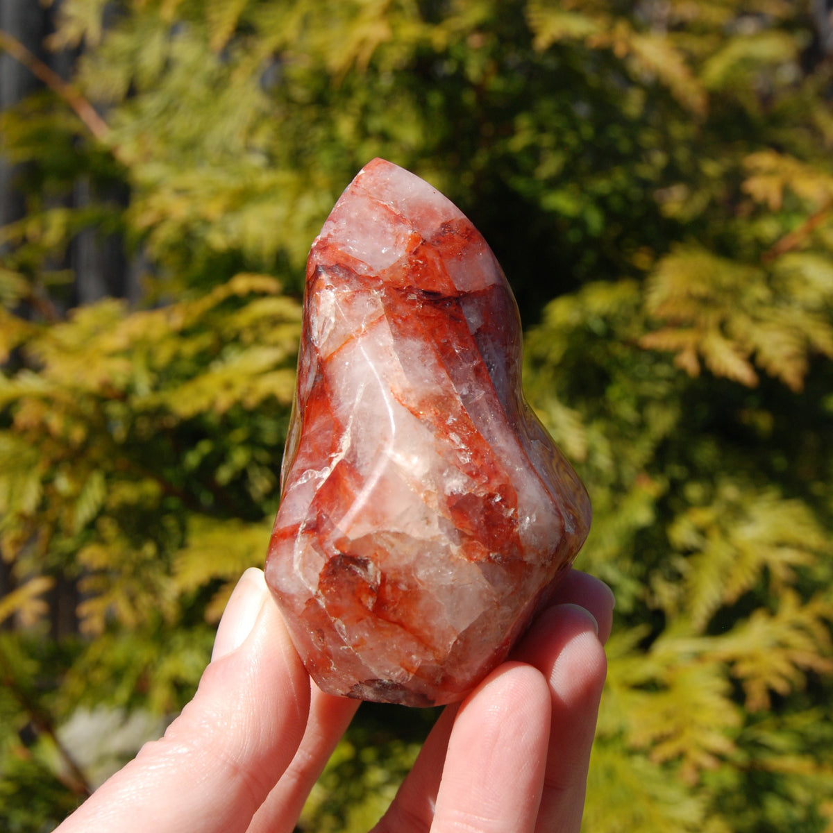 Fire Quartz Red Hematoid Crystal Flame Tower