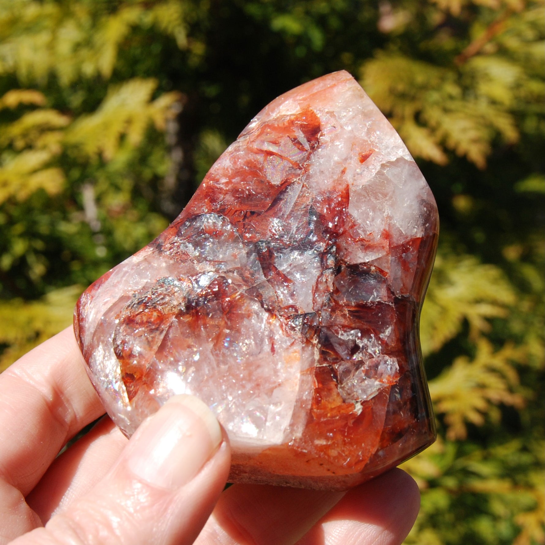 Fire Quartz Red Hematoid Crystal Flame Tower