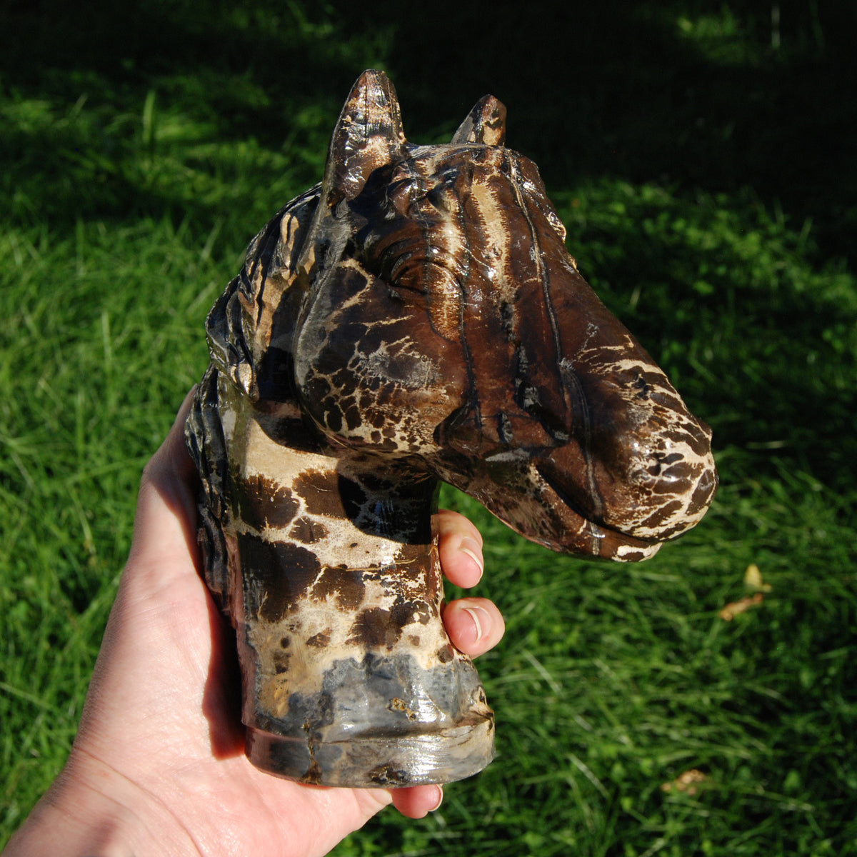 Picture Jasper Horse Crystal Carving