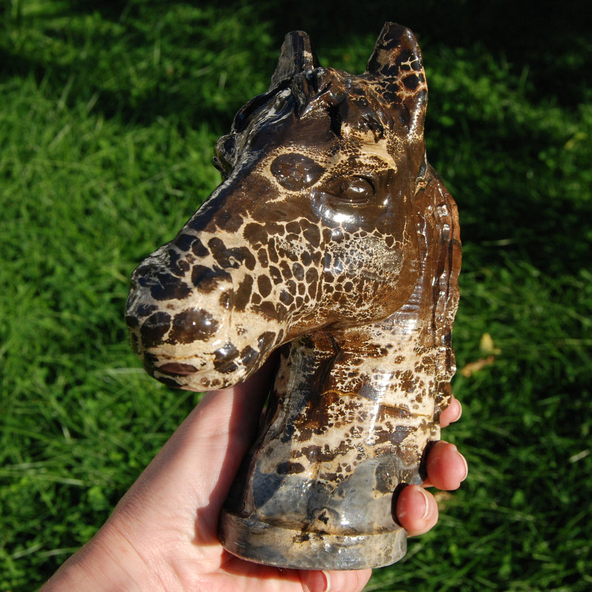Picture Jasper Horse Crystal Carving