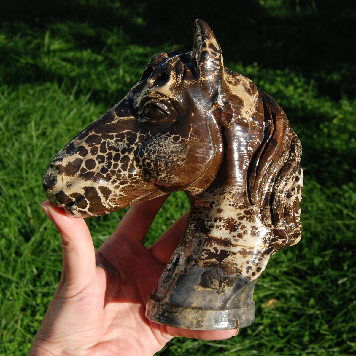Picture Jasper Horse Crystal Carving