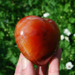 Large Carnelian Agate Heart, Crystal Palm Stone