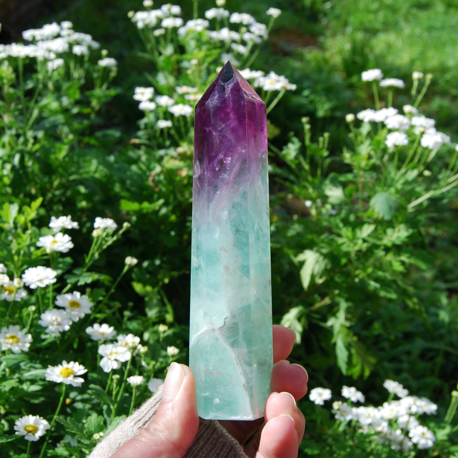 Watermelon Fluorite Crystal Tower