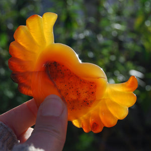 Carnelian Crystal Heart with Wings