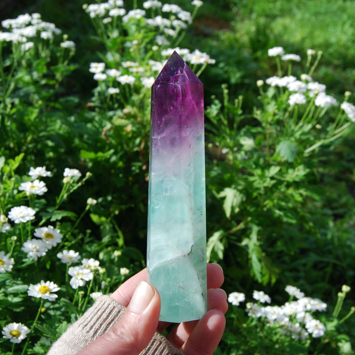 Watermelon Fluorite Crystal Tower