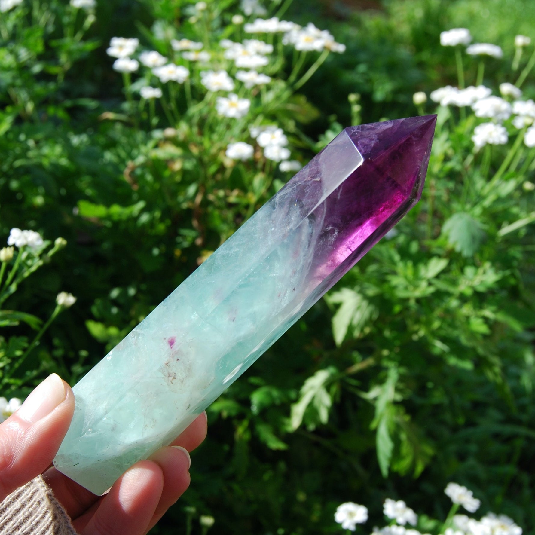Watermelon Fluorite Crystal Tower