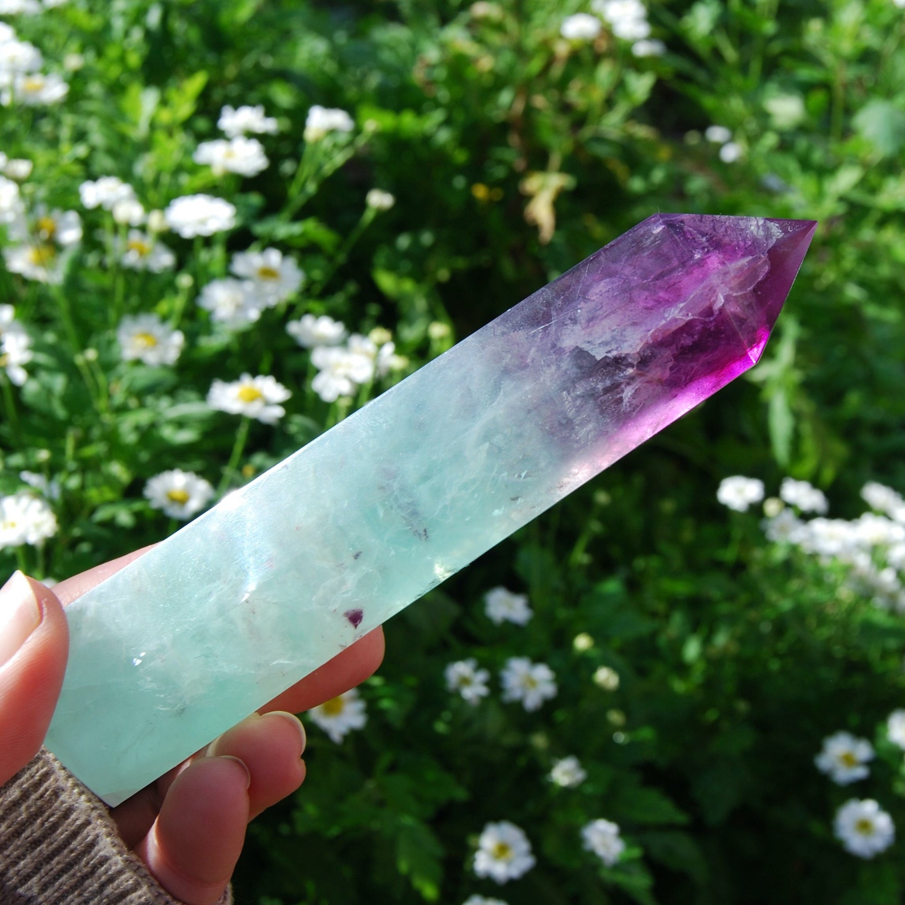 Watermelon Fluorite Crystal Tower