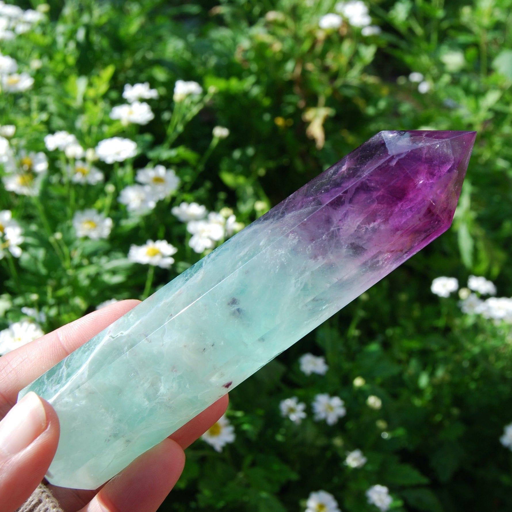 Watermelon Fluorite Crystal Tower