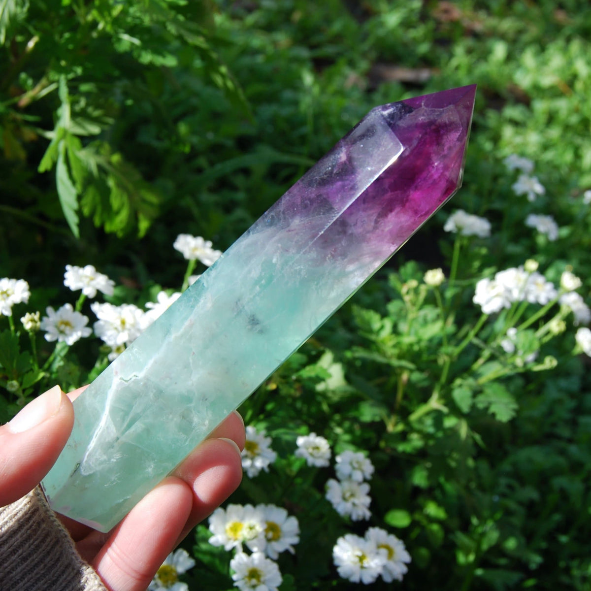 Watermelon Fluorite Crystal Tower