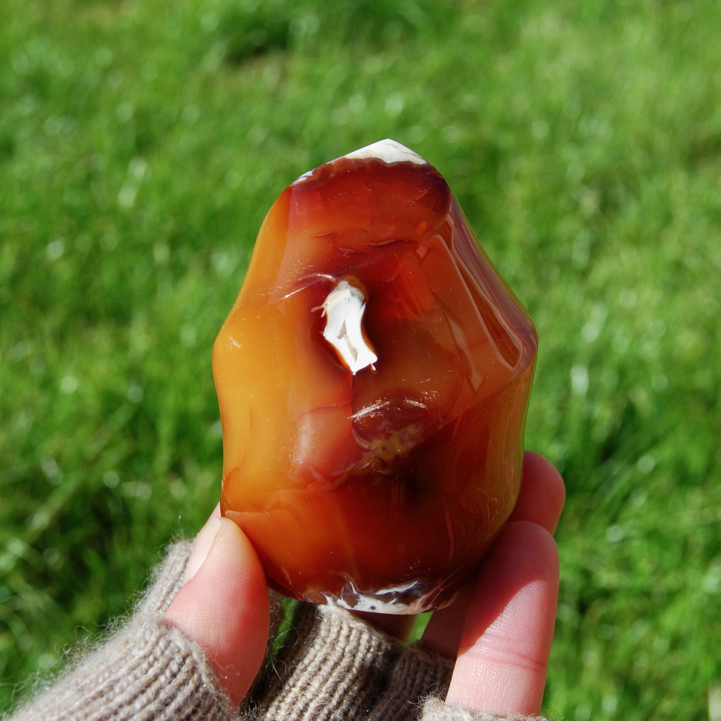 Carnelian Crystal Flame Tower