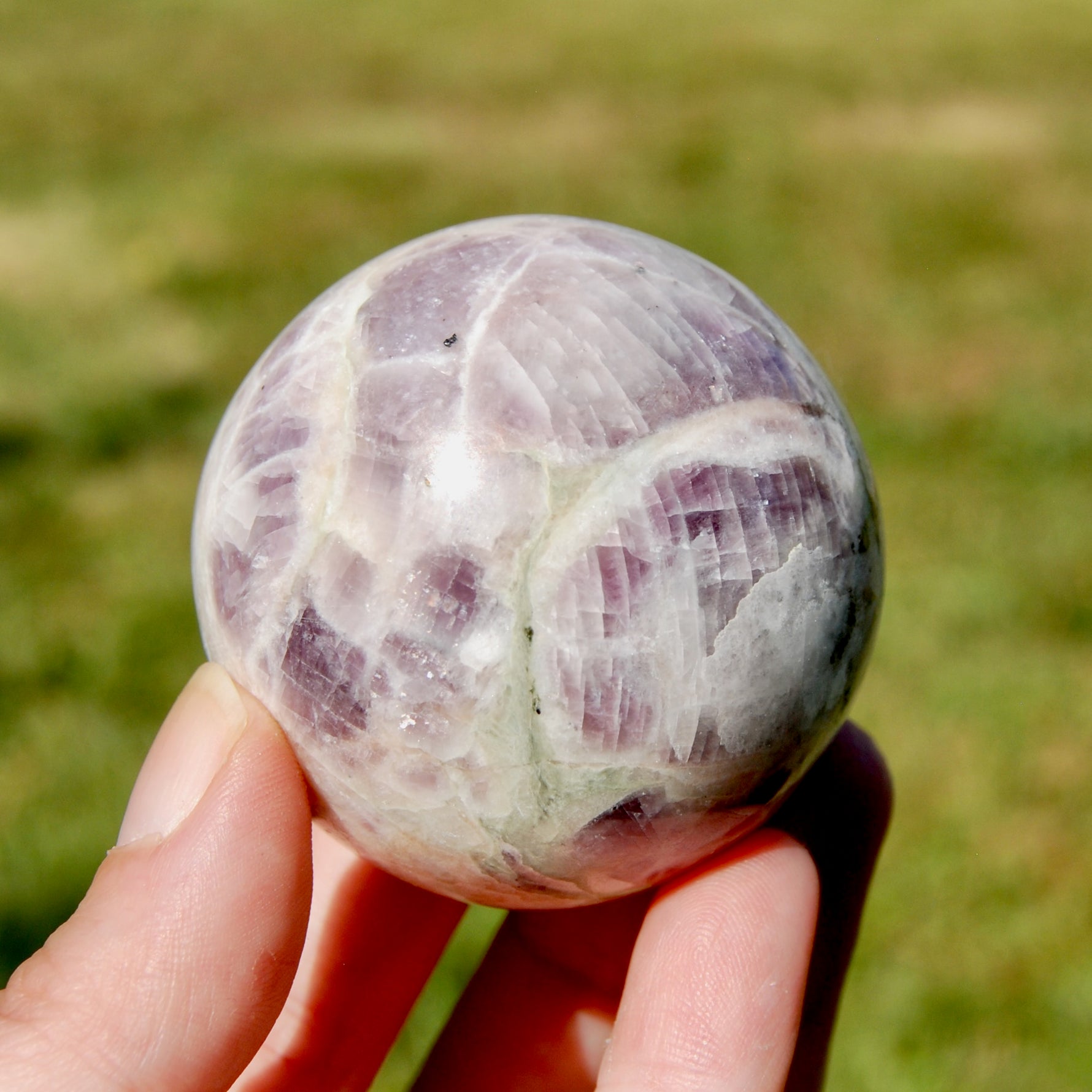 Pink Kunzite Black Tourmaline Crystal Sphere