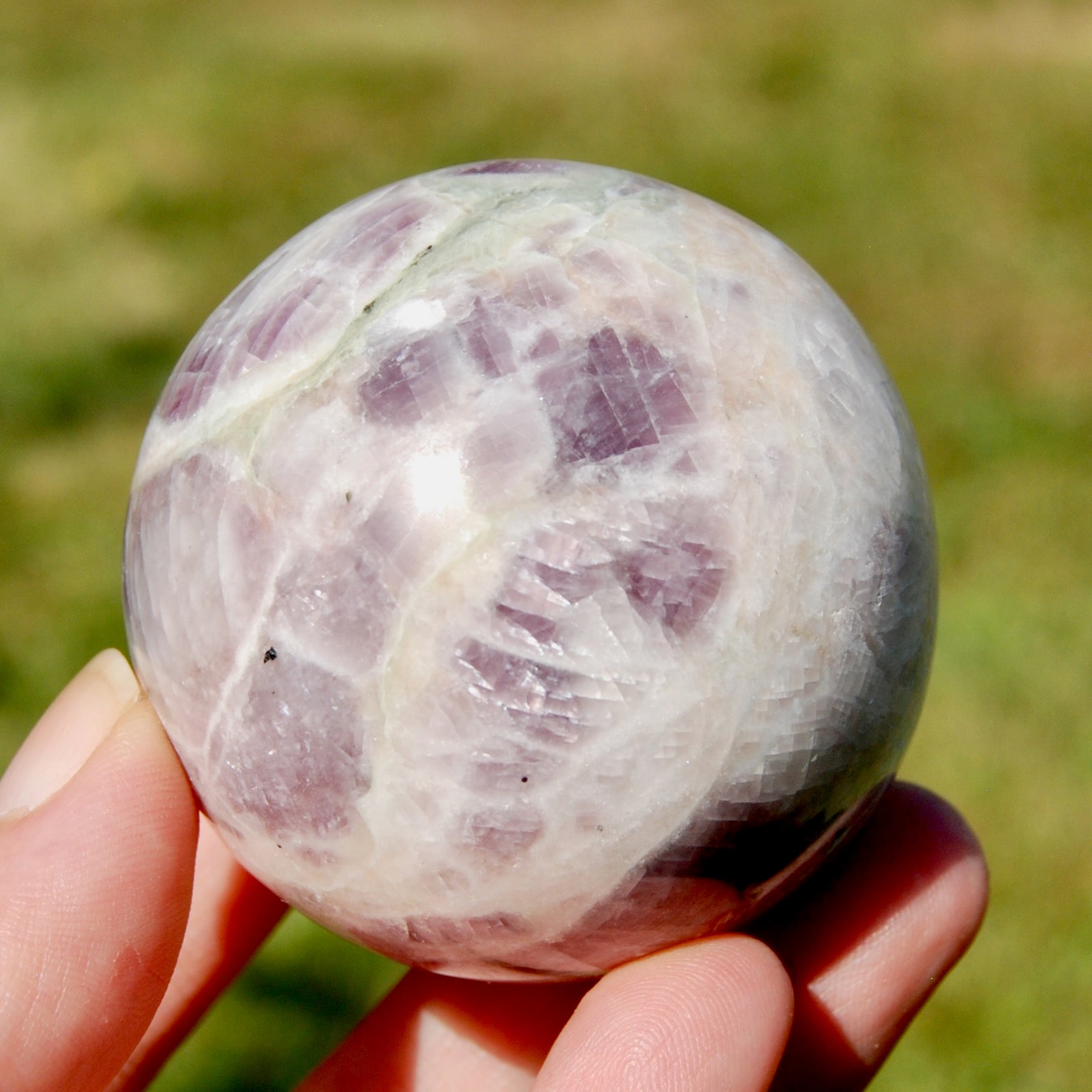 Pink Kunzite Black Tourmaline Crystal Sphere