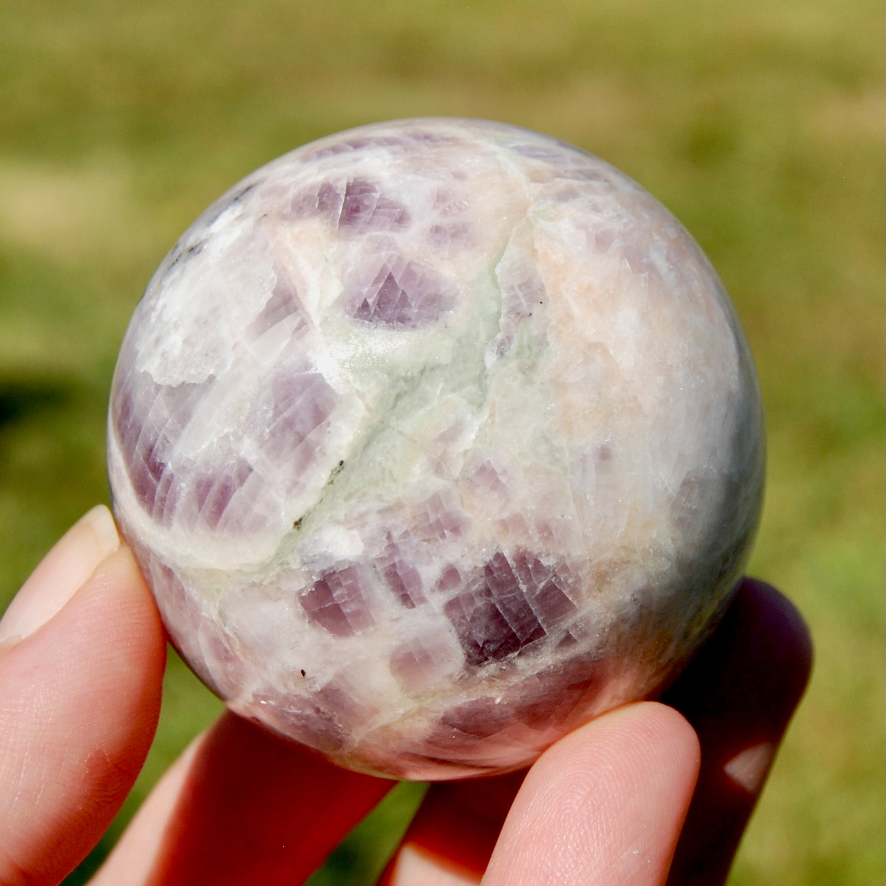 Pink Kunzite Black Tourmaline Crystal Sphere