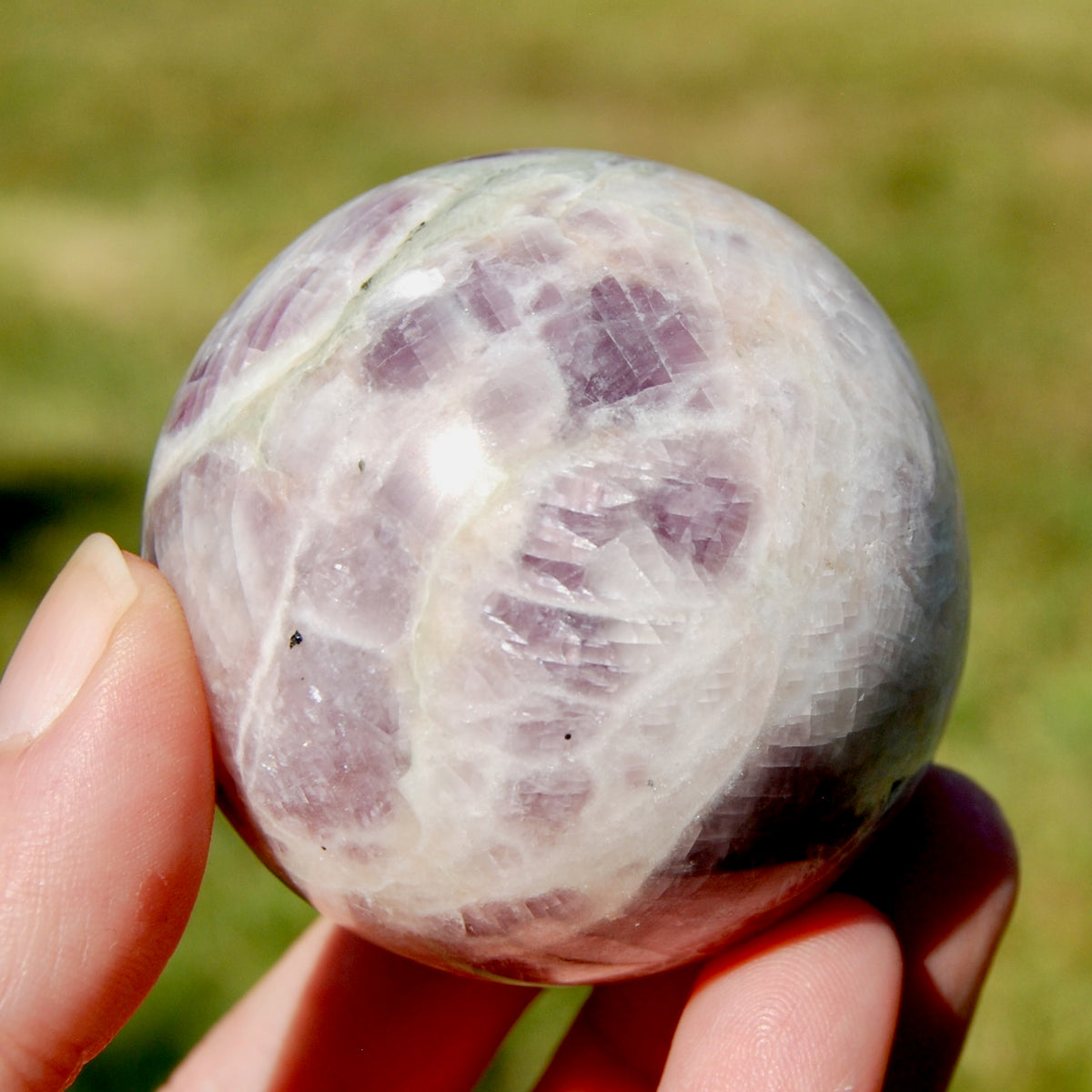 Pink Kunzite Black Tourmaline Crystal Sphere