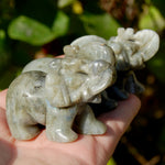 Labradorite Crystal Elephant Carving