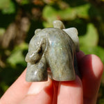 Labradorite Crystal Elephant Carving