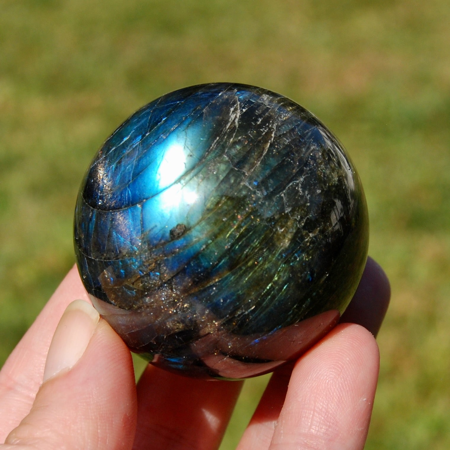 Cat's Eye Labradorite Crystal Sphere