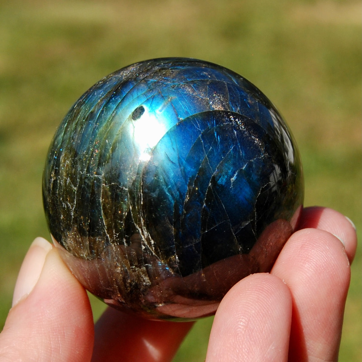 Cat's Eye Labradorite Crystal Sphere