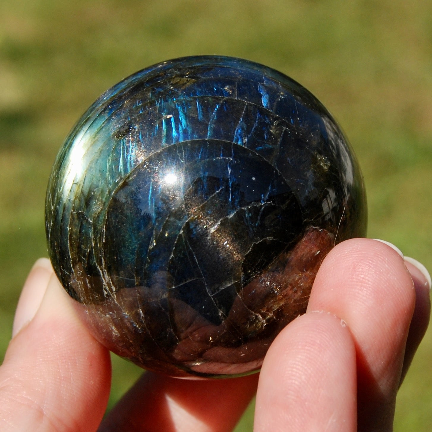 Cat's Eye Labradorite Crystal Sphere