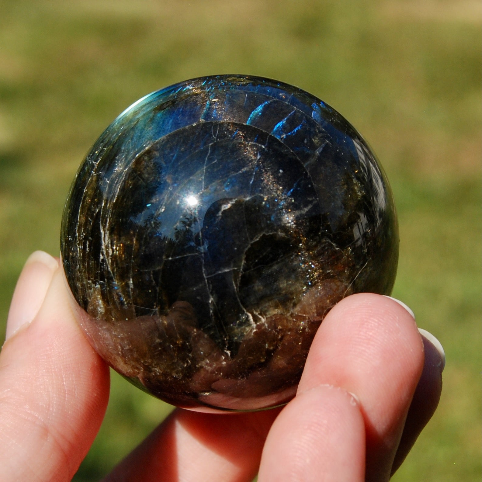 Cat's Eye Labradorite Crystal Sphere