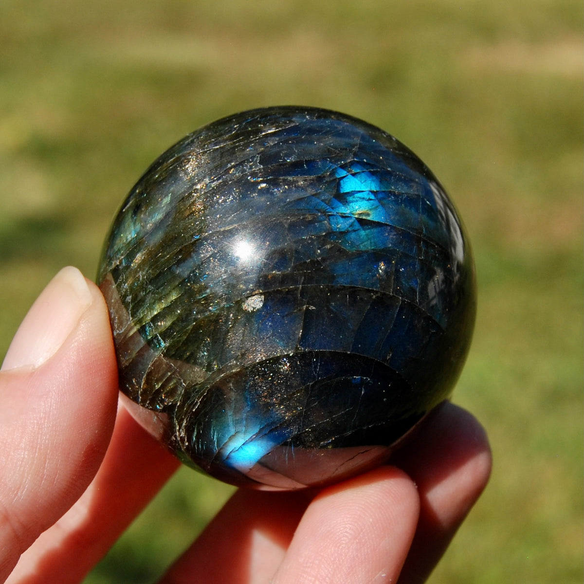 Cat's Eye Labradorite Crystal Sphere