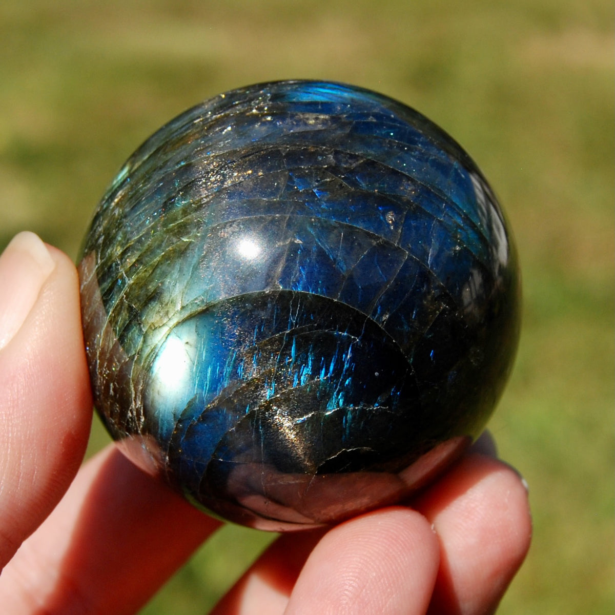 Cat's Eye Labradorite Crystal Sphere