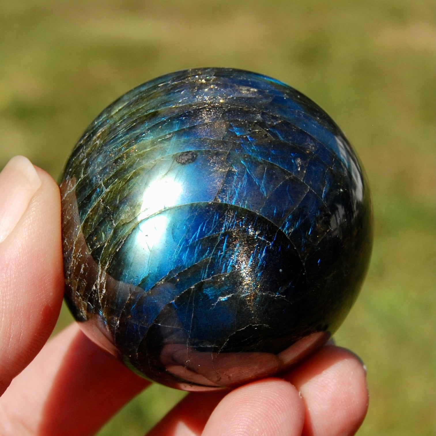 Cat's Eye Labradorite Crystal Sphere
