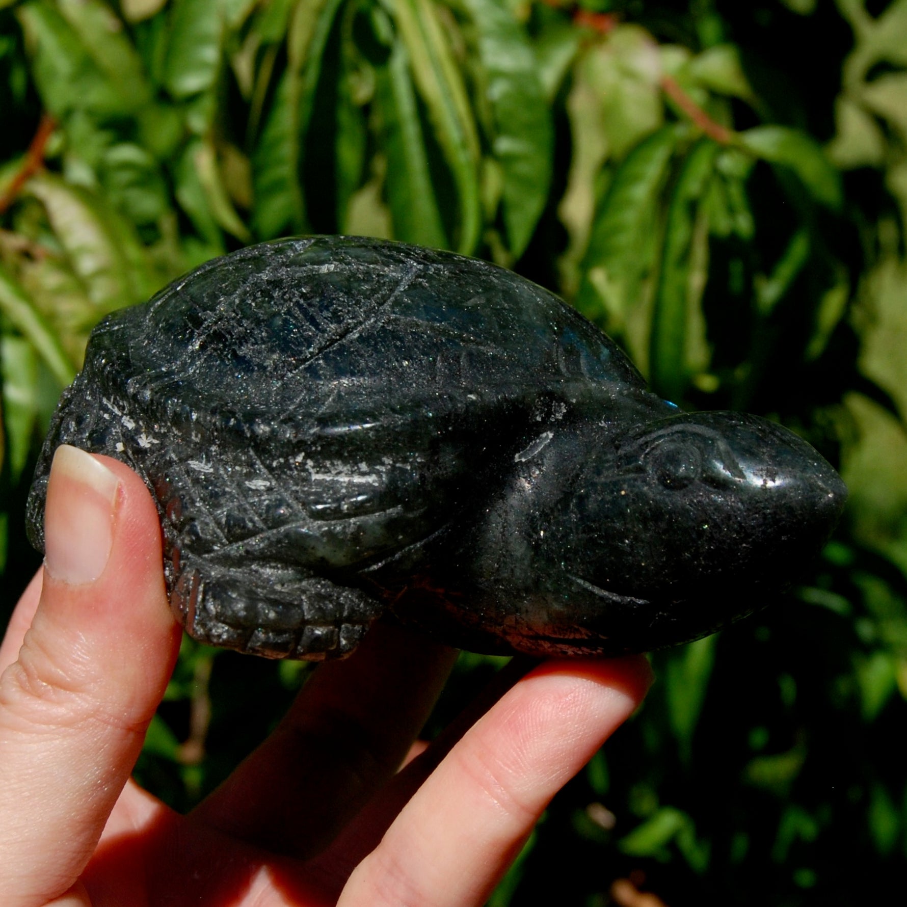 Large Flashy Labradorite Crystal Turtle Carving – 5.25" 587g Transformation & Protection Stone