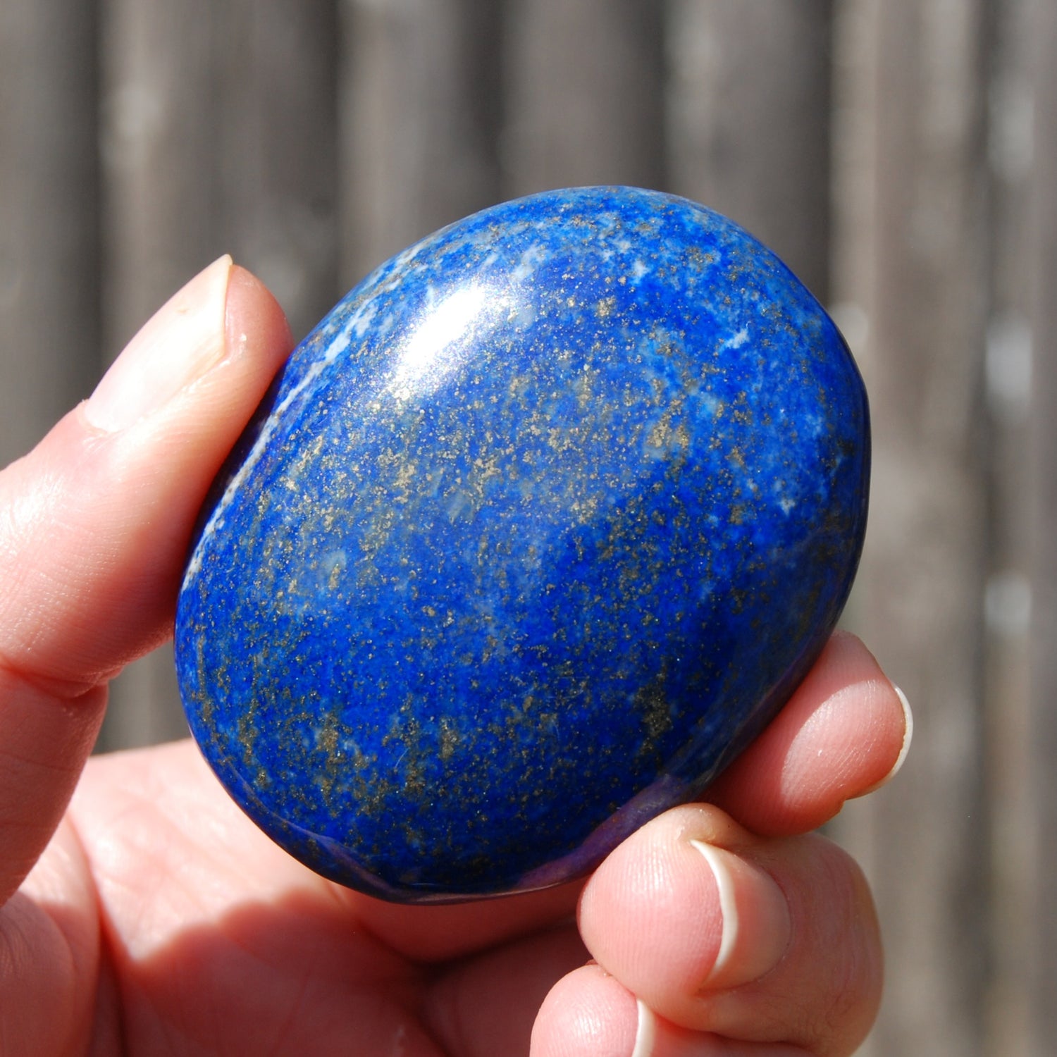 Lapis crystal palm stone