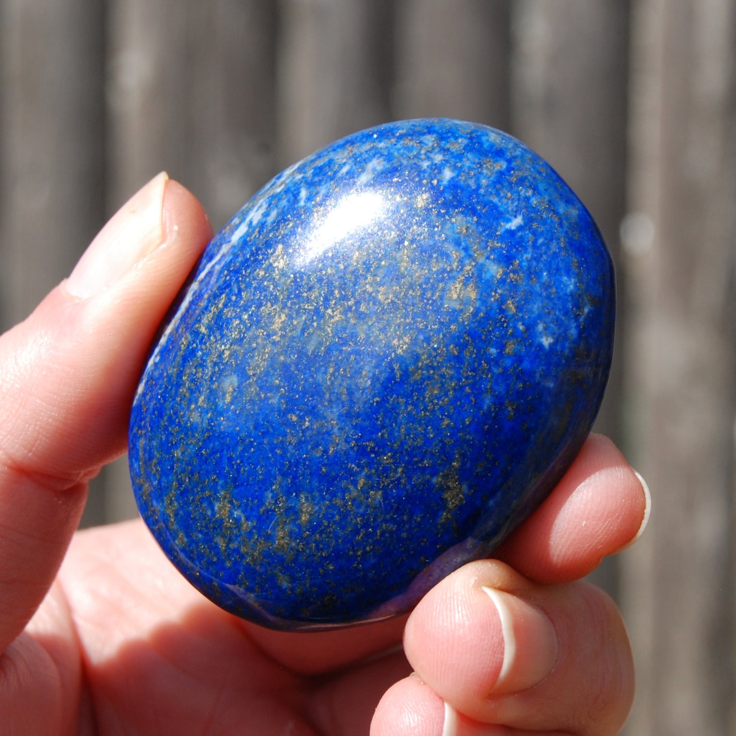 Lapis crystal palm stone