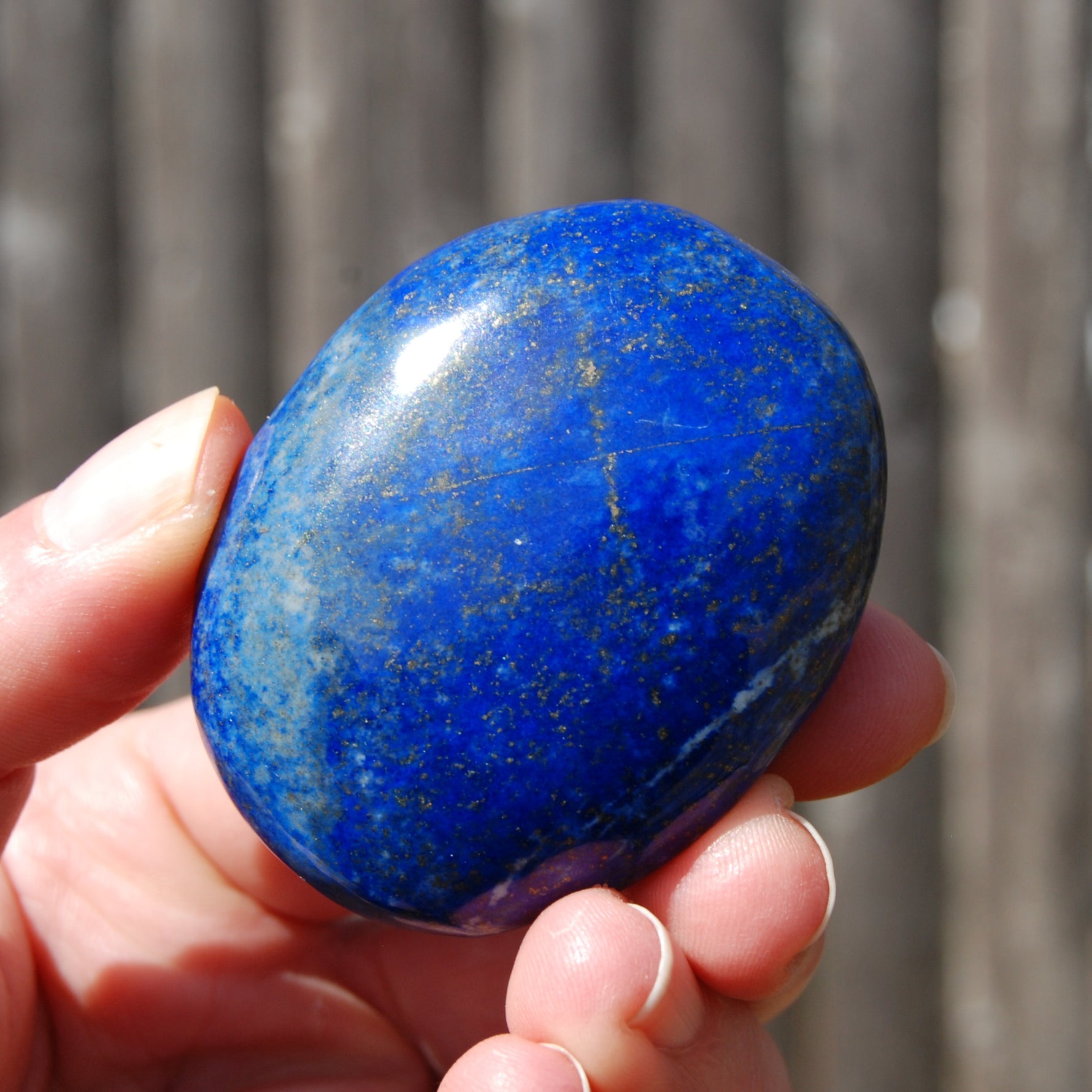 Lapis crystal palm stone