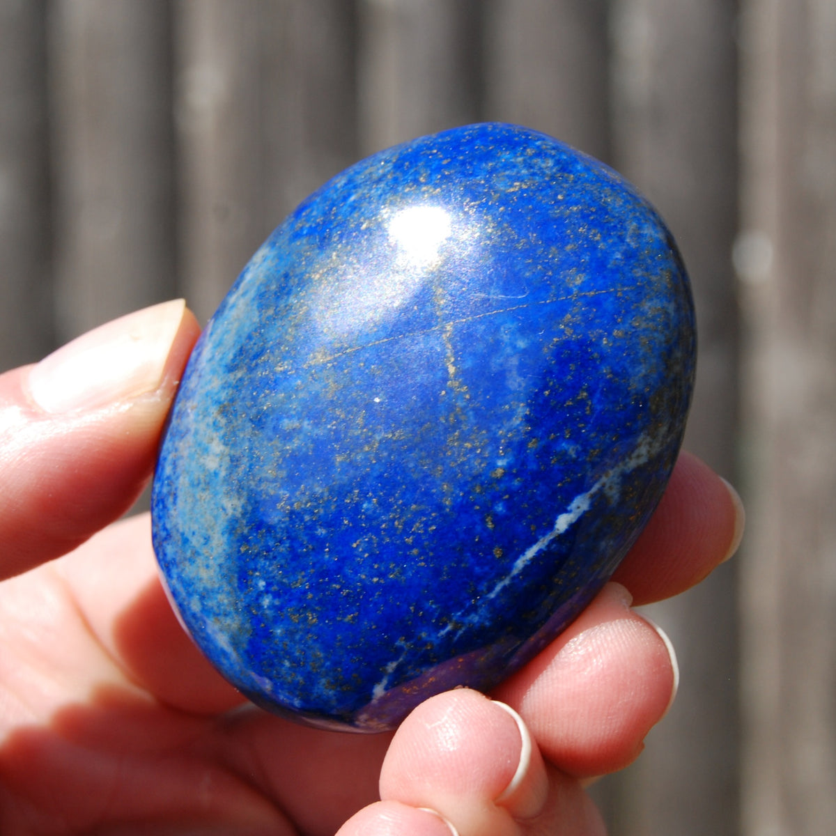 Lapis crystal palm stone